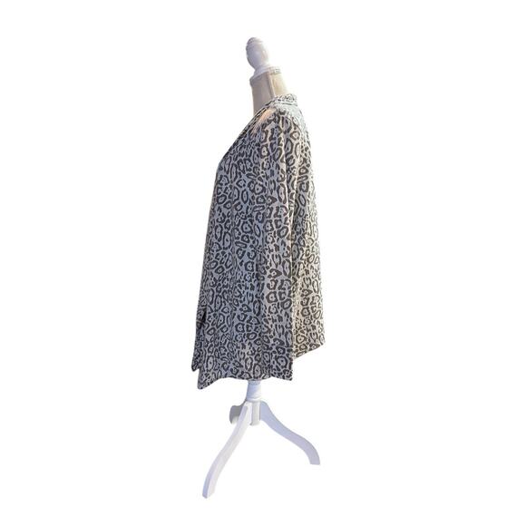 AnyBody Burnout French Terry Cardigan Drape Front Smokey Taupe Womens Large - Picture 6 of 11